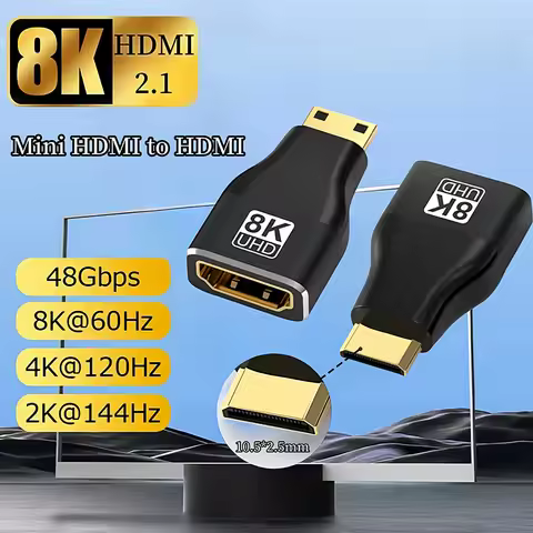 HDMI-Compatible Adapter Mini HDMI Micro HDMI To HDMI Adapter 8K@60Hz 4K@120Hz/144Hz Male To Female C