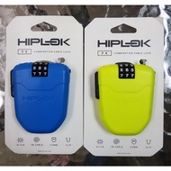 HIPLOK FX COMBINATION CABLE LOCK NEON YELLOW & BLUE