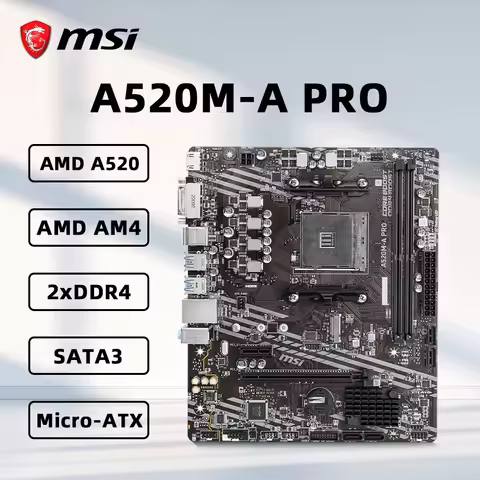 MSI A520M-A PRO Motherboard Support Ryzen 5 5600G Ryzen 5 5700G 5700X 5800x3D CPU A520M AM4 4xDDR4 M