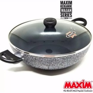 Maxim New!! Wok Marble Ceramic Frying Pan 30cm+ Glass Lid