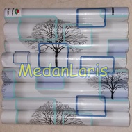 WallPaper Sticker 3D Motif Blue Square Root Plot - Wall Paper WPS Minimalist Style Wall Sticker