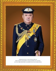 AGONG & PERMAISURI GOLDEN FRAME POTRAIT / CLEAR QUALITY PORTRAIT / POTRET Bingkai Kayu AGONG & PERMA