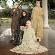 Ventedaily - Emyra Gamis Dress for Young Mothers, Pleated Floral Motif, Nursing Friendly, Modern