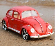 &lt;在台現貨&gt; 第一代金龜車 福斯Volkswagen Beetle 1/18仿真復古金龜車-紅色 合金汽車模型 生日禮物