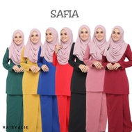 (BIG SALE) BAJU KURUNG SAFIA PLAIN KAIN LIPAT BATIK BAJU MUDAH NURSING