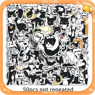 50 Types Tuxedo Cow Cat Abstract Cartoon Sticker Black And White Hipster Line Art Waterproof