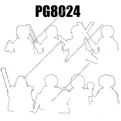 PG8024 Action Figures Movie accessories Building Blocks Bricks toys PG662 PG663 PG664 PG665 PG666 PG