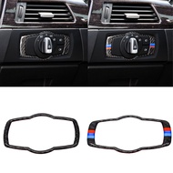 Carbon Fiber Interior Car Headlight Switch Button Frame Sticker Cover Trim Decal For BMW 3 Series E90 E92 E93 2005-2012