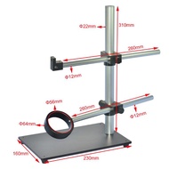 Dual Arm Rotatable Boom Microscope Table Stand Aluminum CNC Heavy Duty Stereo Microscope Stand