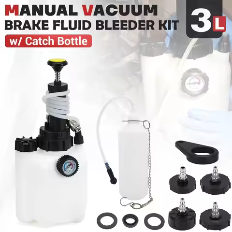 Car Manual Brake Fluid Bleeder Kit 3L Vacuum Brake Pressure Fluid Pump Professional Brake Flush Mach