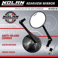 NOLAN Black Carbon Round Mirror Classic Mirror Full Aluminum CNC White Glass