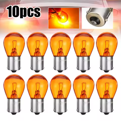 10pcs/Set 1156 BAU15S PY21W Car Indicator Light Brake Reverse Lamp Parking Light Amber Yellow Haloge