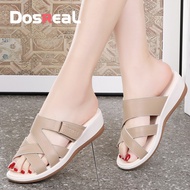 DOSREAL Wedge Slippers for Women Black Wedge Shoes Women Elegant Classy Korean Chunky Rubber Sandals