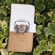 【全機種対応】送料無料【手帳型】猫だってNo Music No Life iPhone8/iPhone8 Plus/iPhoneX