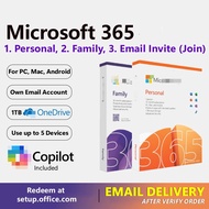 Microsoft Office 365 Personal Family key, Share 365 Link Slot 1 1TB OneDrive 2026 Original ESD