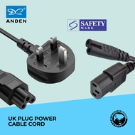 IEC to 3 Pin UK Plug Power Cable Cord C5 C7 C13 (Female, Straight) [ SG Safety Mark, Home Appliance]