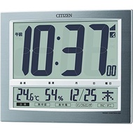 Clock  Citizen wall clock table clock combined radio clock with temperature and hygrometer Pal Digit Wide Silver【Direct From JAPAN】