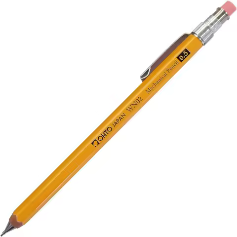 OHTO WN02 Wooden Mechanical Pencil, 0.5mm Fine Point, Mini-Sized Barrel with Clip Japan Supplies