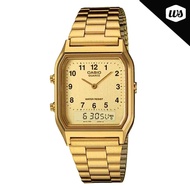 Casio Vintage Series Standard Analog Digital Gold Stainless Steel Band Watch AQ230GA-9B AQ-230GA-9B