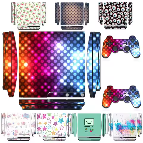 2151 Vinyl Skin Sticker Protector for Sony PS3 Slim PlayStation 3 Slim and 2 controller skins Sticke
