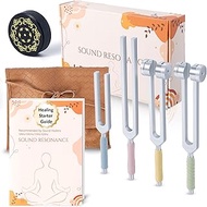 Tuning Forks for Healing Set, Including Four Frequency 128Hz, 136.1Hz, 174Hz, 528Hz Yoga and Meditat