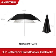 Abitful 33 "86cm 40" 102cm 43 "108cm phản xạ ô bạc đen phản chiếu cho chụp ảnh chân dung Studio