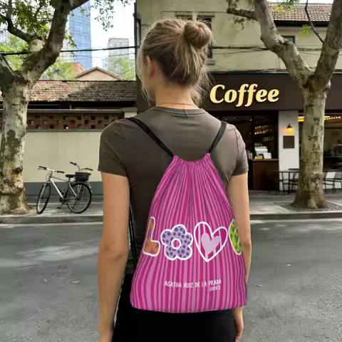 Agatha Ruiz-De La-Prada Pattern Backpacks Casual Drawstring Bags Sports Bag Book Bags for Man Woman 