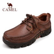 Camel/Camel Men's Shoes Autumn Genuine Leather Lace-Up Thick-Soled Comfortable Outdoor Casual Shoes 