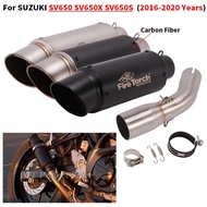 Slip-On Motorcycle Escape Exhaust Interface 51mm Middle Link Pipe DB Killer For SUZUKI SV650 SV650X 