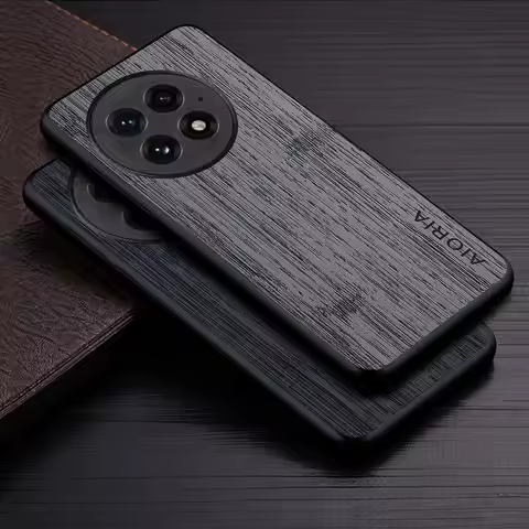 Case for Oneplus 13 5G funda bamboo wood pattern Leather phone cover Luxury coque for oneplus 13 cas