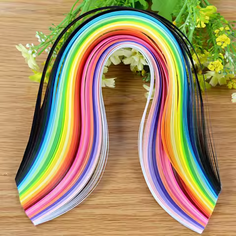 260pcs Rainbow Paper Quilling Strips Set 3mm 39cm Flower Gift Paper For Handmade Paper Decoration Cr