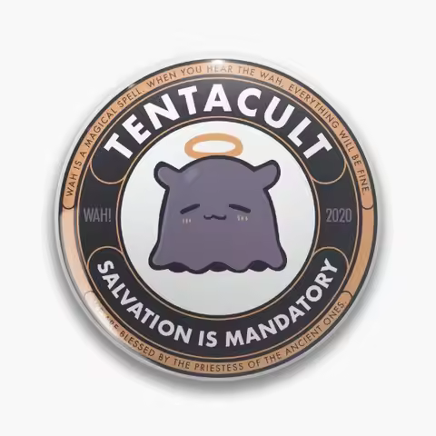 Tentacult Seal Ninomae Ina Nis Hololive Soft Button Pin Women Collar Gift Fashion Funny Creative Cut