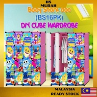 Wardrobe Babyshark 16 Cube Boy Girl Cabinet Clothes Storage Organizer Almari Baju Pakaian Budak Pere