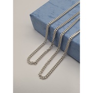 AG Avenue 925 Silver DanKou Necklace 06 光身單扣纯银项链 Rantai Leher 925 Perak