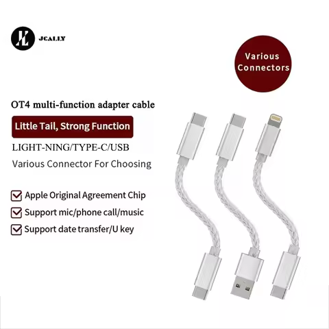 JCALLY OT4 OTG multi-function adapter cable Light-ning TPYE-C USB interface wire control for UP5 M3X