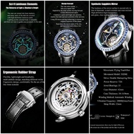 Haofa Flying Tourbillon Mechanical watch Man Solar System Zircon Luminous Auto 316 Stainless Steel W