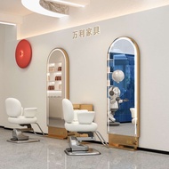 Trendy Hair Salon Mirror Stand Double-Sided Floor Mirror for Hairdressing Salon Makeup Mirror