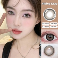 Mrs.H 1 cặp Lens Kính áp tròng tự nhiên màu xanh nâu xám cho mắt thở 0-8 độ với kính áp tròng mạnh m