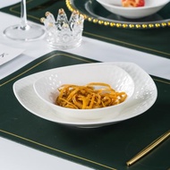歐式盤子菜盤家用創意三角湯盤骨瓷餐盤深盤陶瓷不規則個性飯盤子