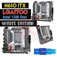 {ReadyStock} H610i DDR4 LGA1700 White Motherboard itx Intel 12th Gen Desktop PC gaming H610 JGINYUE