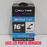 BAN DALAM SEPEDA LISTRIK 14 16 X 2.125 2125 PENTIL BENGKOK 14 X 2.125 16 X 2.125 DELI TIRE 14X2.125 