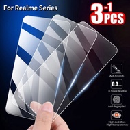 3Pcs Full Lite Screen Protector Tempered Glass For Realme C35 C30 C21Y C21 C25 C25s C20 C11 C12 C15 