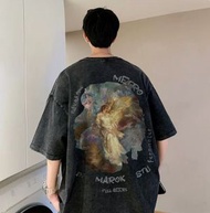 ONE - 水洗做舊T恤（水洗黑M-5XL）（下單后聯繫客服確認發貨尺碼）#F326001445