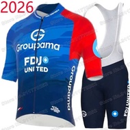 FDJ M 2026 Cycg Jersey Set France Tour Cycg Clothing Men Road Bike Shirts Suit Bicycle Bib Shorts