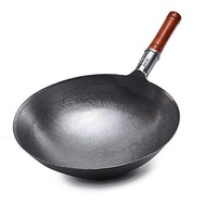 Chinese Carbon Steel Wok Profession Chinese Traditional Hand Hammered Carbon Steel Pow Wok With Wooden Handle And Steel Helper Hengxin