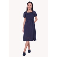 Lzzie Bronte Pleated Dress - Navy and White