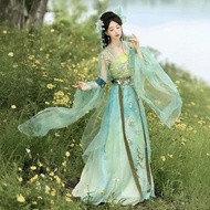North South Dynasty Hanfu Female Big Sleeve Broken Skirt Elegant Tulle Fairy Twelve Flower God Costu