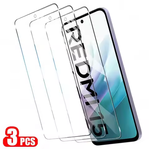 3PCS Tempered Glass For Xiaomi Redmi 15 5G 15C 14C 13 13C 12 12C A1 A2 Plus A3 Turbo 4 Pro 10C 10A 1