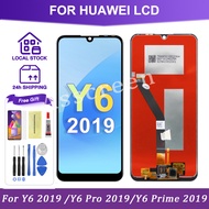 For Huawei Y6 2019 LCD / Y6 Pro 2019 Y6P 2020 / Y6 Prime 2019 IPS LCD Display Touch Screen with Fram