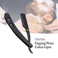 Gagang Pisau Cukur Lipat Barber Razor Shaving Knife / Alat Cukur Jenggot Manual Klasik, Dua Sisi, Pi